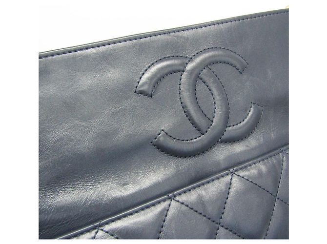 Borsa 2 in 1 con manico a catena Matelassé Chanel Blu navy - vista 9