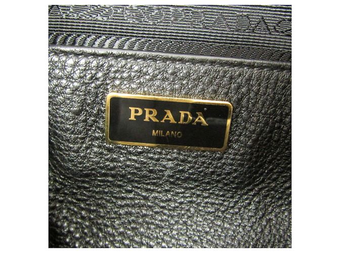 Mochila de couro feminina Prada VIT.DAINO Preto - vista 11