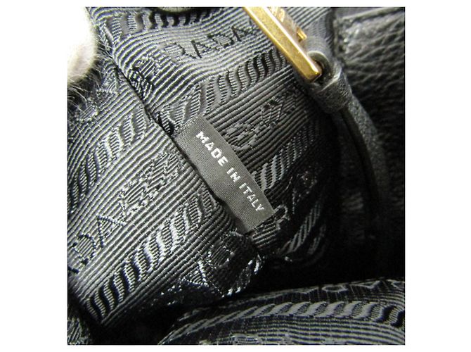 Mochila de couro feminina Prada VIT.DAINO Preto - vista 12