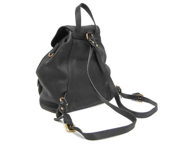 Mochila de couro feminina Prada VIT.DAINO Preto - vista 3