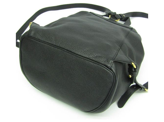 Mochila de couro feminina Prada VIT.DAINO Preto - vista 5