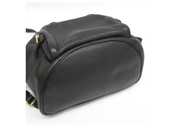 Mochila de couro feminina Prada VIT.DAINO Preto - vista 6