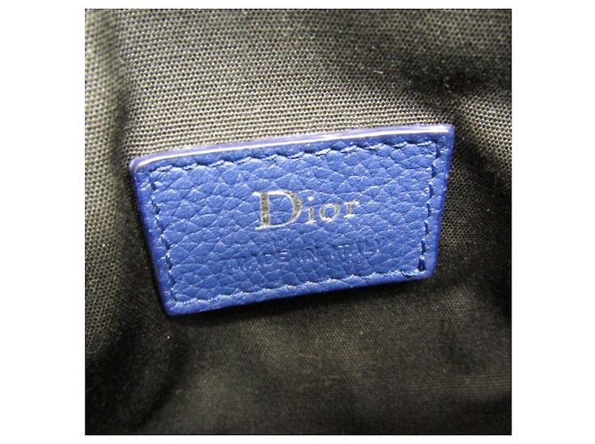 Christian Dior Borsa a spalla in pelle Dior Homme Atelier Roller in blu navy - vista 12