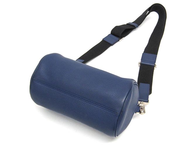 Christian Dior Borsa a spalla in pelle Dior Homme Atelier Roller in blu navy - vista 2