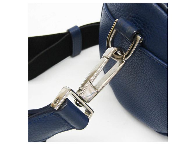 Christian Dior Borsa a spalla in pelle Dior Homme Atelier Roller in blu navy - vista 8