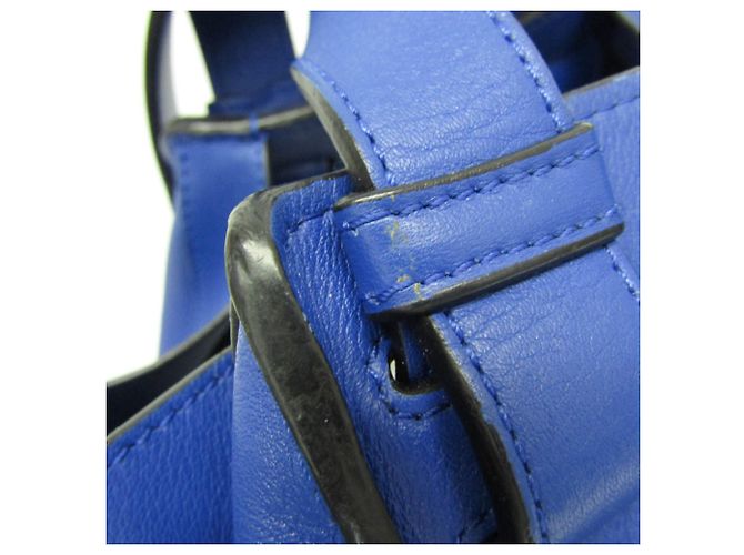Borsa a mano Hammock Medium Loewe in pelle blu - vista 11