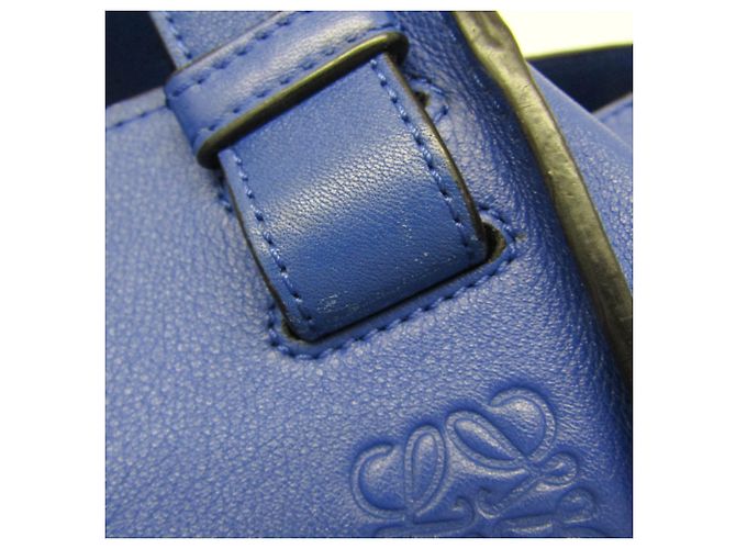 Borsa a mano Hammock Medium Loewe in pelle blu - vista 12