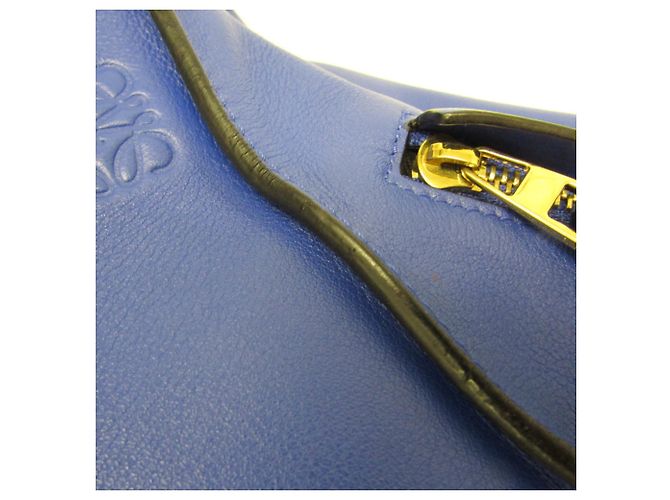Borsa a mano Hammock Medium Loewe in pelle blu - vista 15