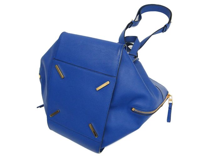 Borsa a mano Hammock Medium Loewe in pelle blu - vista 2