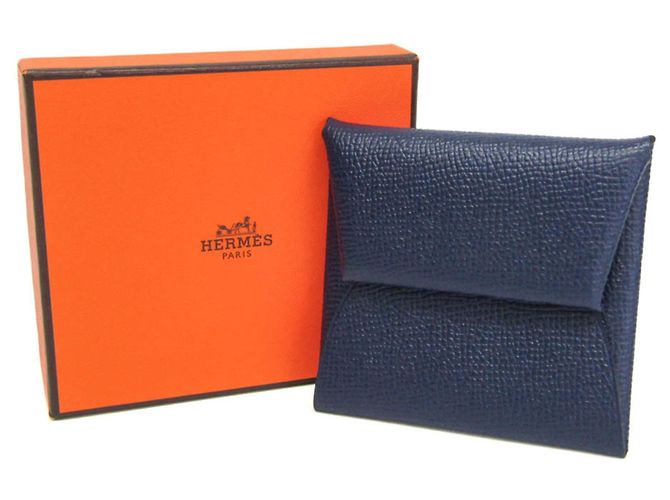 Monedero de cuero de cabra Bastia de Hermès Azul marino - vista 2