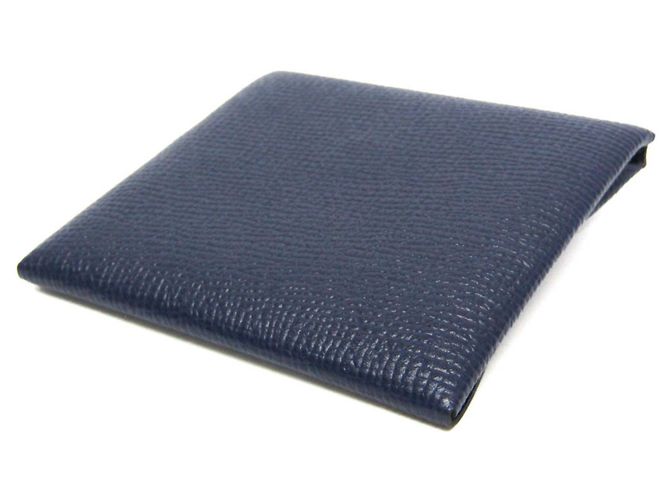 Monedero de cuero de cabra Bastia de Hermès Azul marino - vista 3