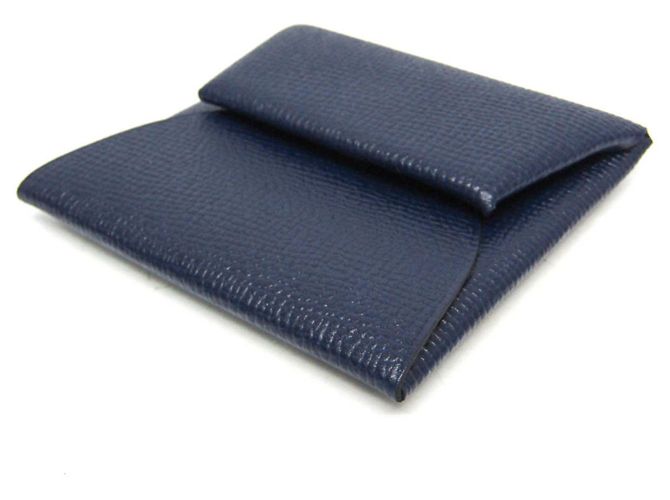 Monedero de cuero de cabra Bastia de Hermès Azul marino - vista 5