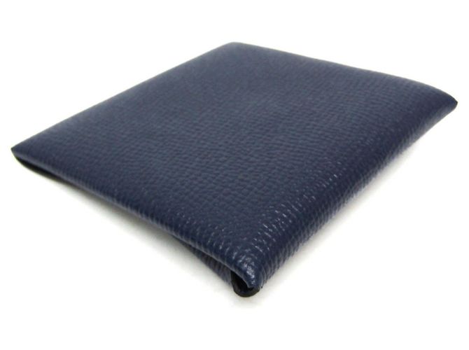 Monedero de cuero de cabra Bastia de Hermès Azul marino - vista 7
