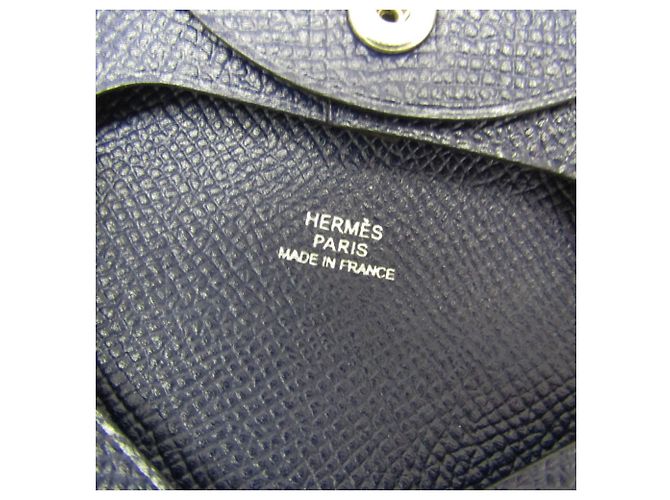 Monedero de cuero de cabra Bastia de Hermès Azul marino - vista 8