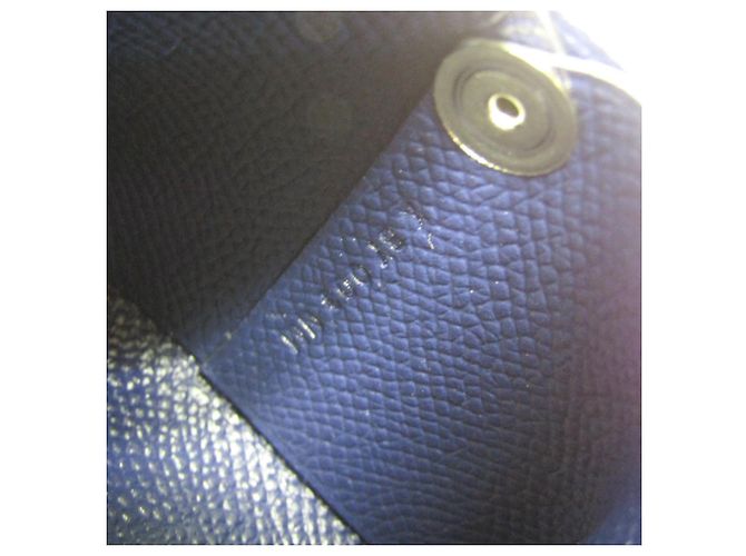 Monedero de cuero de cabra Bastia de Hermès Azul marino - vista 9