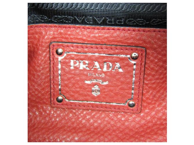 Borsa a spalla in pelle donna Prada Rosso - vista 16