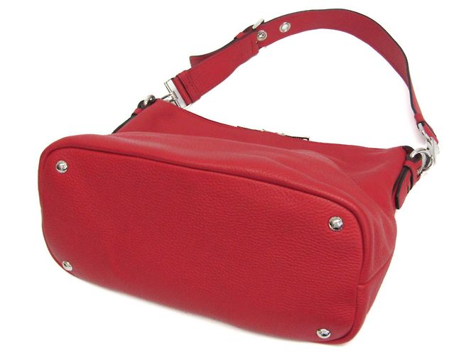 Borsa a spalla in pelle donna Prada Rosso - vista 2
