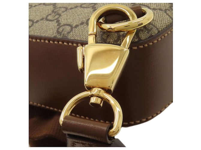 Borsa a tracolla Gucci 696016 Interlocking G GG Supreme Marrone - vista 12