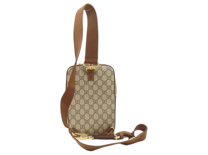 Borsa a tracolla Gucci 696016 Interlocking G GG Supreme Marrone - vista 2