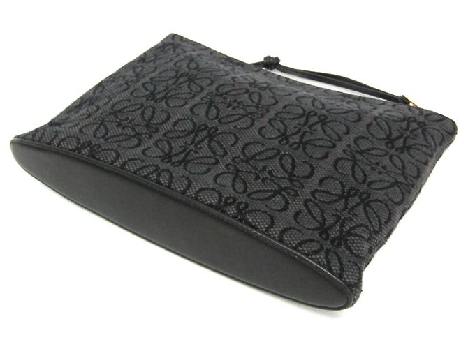 Borsa Clutch Oblong Anagram Loewe Nero - vista 3
