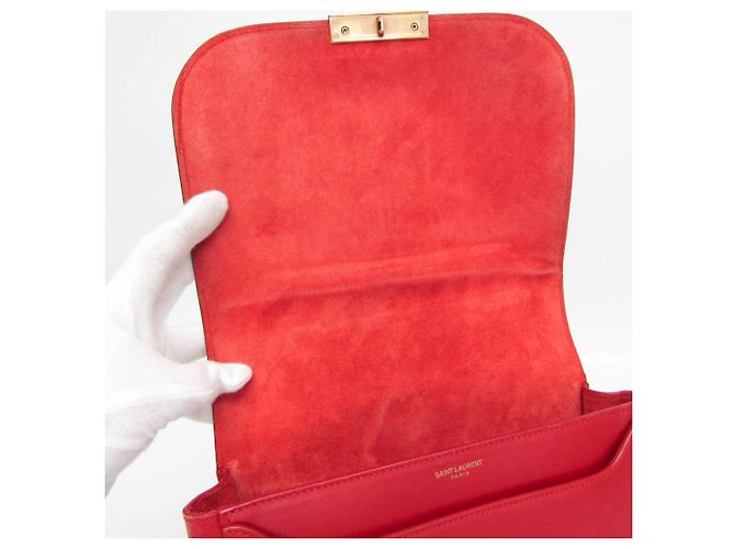 Borsa a Spalla in Pelle Betty Yves Saint Laurent Rosso - vista 15