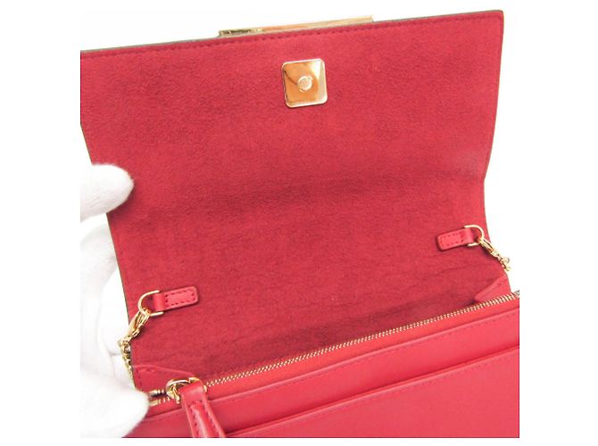 Portafoglio in Pelle Fendi Bag Bugs con Catena/Spalla per Donna Rosso - vista 13