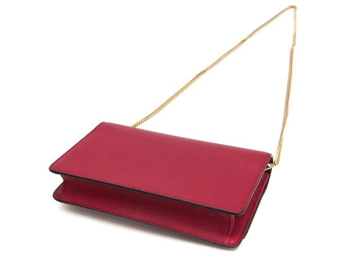 Portafoglio in Pelle Fendi Bag Bugs con Catena/Spalla per Donna Rosso - vista 3