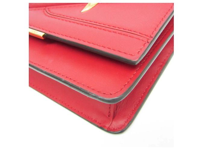 Portafoglio in Pelle Fendi Bag Bugs con Catena/Spalla per Donna Rosso - vista 6