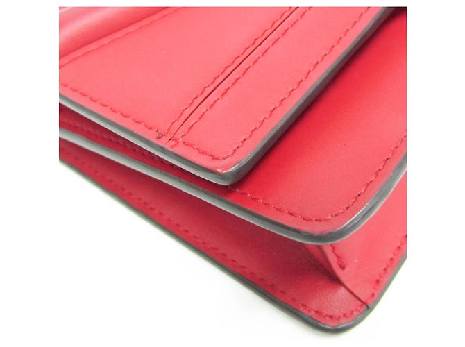 Portafoglio in Pelle Fendi Bag Bugs con Catena/Spalla per Donna Rosso - vista 7