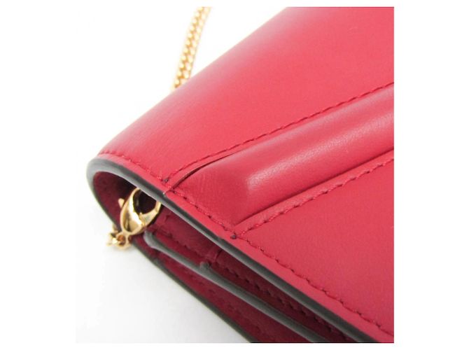 Portafoglio in Pelle Fendi Bag Bugs con Catena/Spalla per Donna Rosso - vista 9