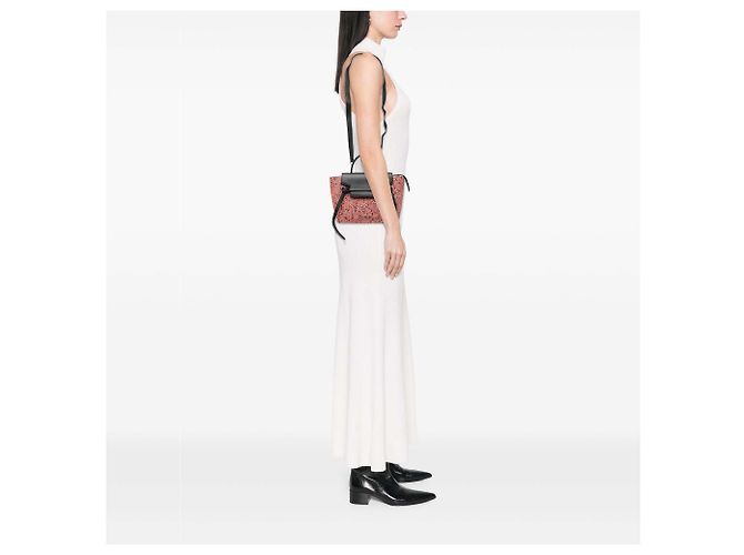 Céline Borsa a tracolla in micro tweed rosa Celine - vista 7