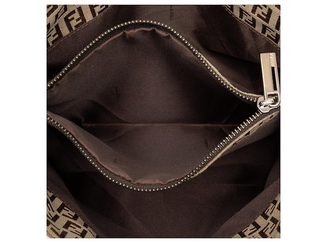 Fendi Braune Zucchino Canvas Tote Hellbraun - Ansicht 4