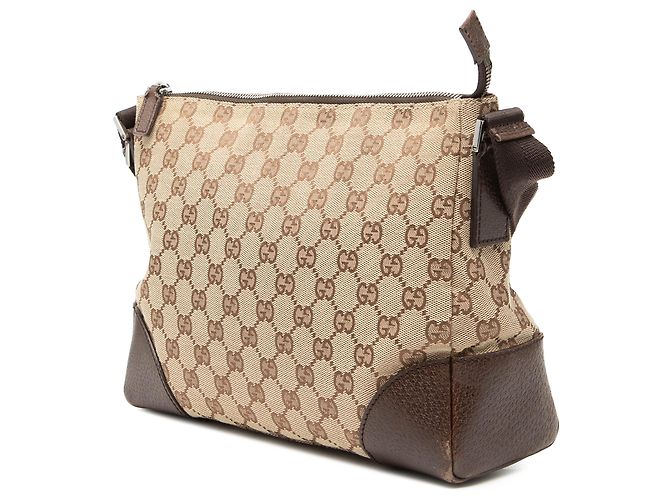 Borsa a tracolla Gucci in tela GG beige - vista 2