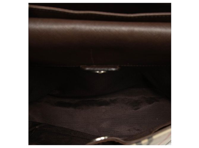 Borsa a spalla in tela check beige Burberry - vista 4