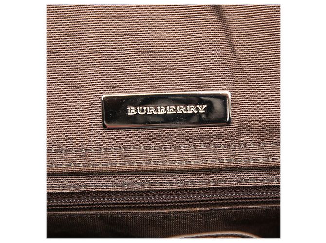 Borsa a spalla in tela check beige Burberry - vista 5