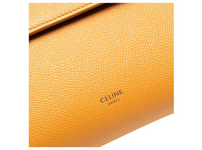 Belt Bag Céline Borsa a cintura in pelle di vitello granitato gialla Celine Giallo Senape - vista 5