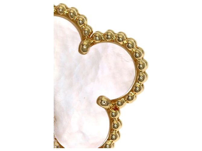 Collana Vintage Alhambra in Conchiglia Bianca di Van Cleef & Arpels Bianco Giallo - vista 5