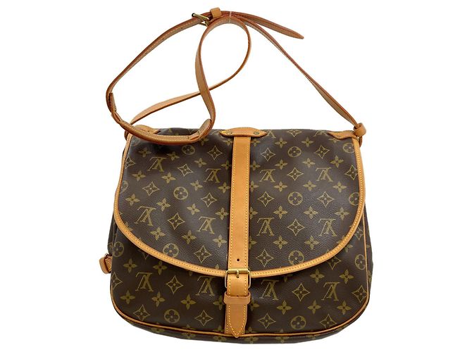 Borsa a Spalla Saumur 35 Louis Vuitton Marrone Monogramma - vista 2