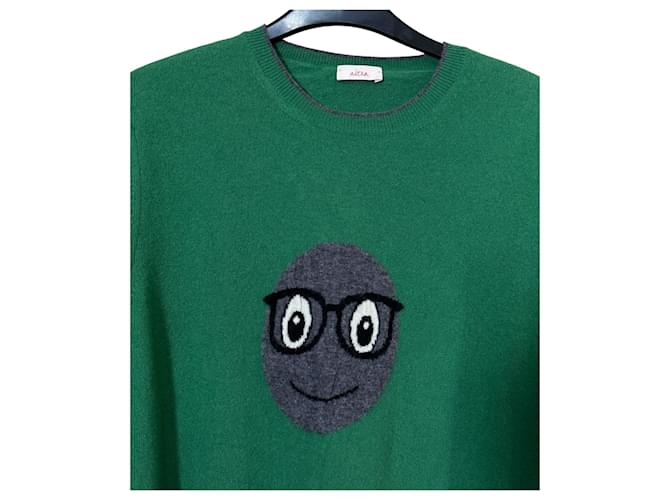 Autre Marque Altea Pullover aus Wolle grün grau - Ansicht 2