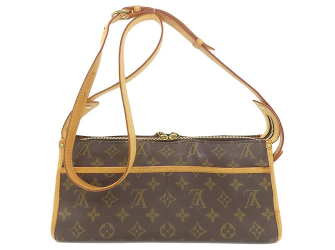 Borsa a Spalla Lunga Popincourt M40008 di Louis Vuitton Marrone Monogramma - vista 2
