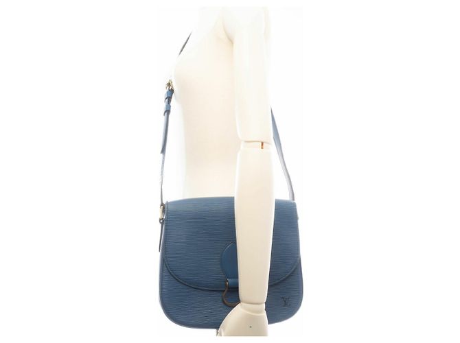 Borsa a Spalla Saint-Cloud in Pelle Epi Louis Vuitton Blu - vista 11