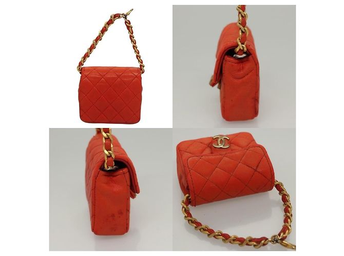 Chanel Mini Matelassé Charm Arancione - vista 3