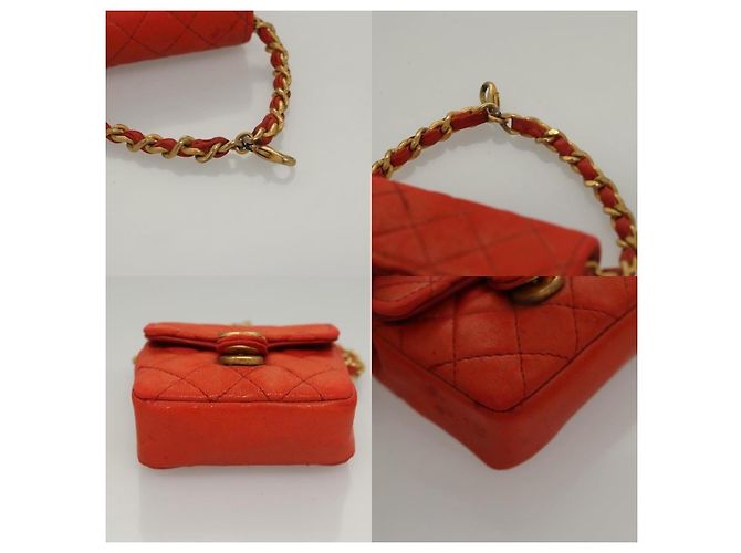 Chanel Mini Matelassé Charm Arancione - vista 4