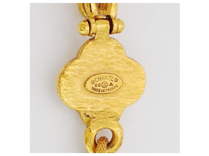 Collana con motivo floreale Chanel Coco Mark Nero D'oro - vista 5