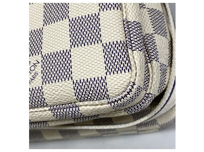 Borsa a Spalla Naviglio Damier Azur di Louis Vuitton Bianco - vista 6