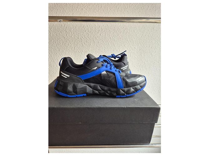 Baskets Versace Jeans Couture Noir Bleu Coton - vue 2