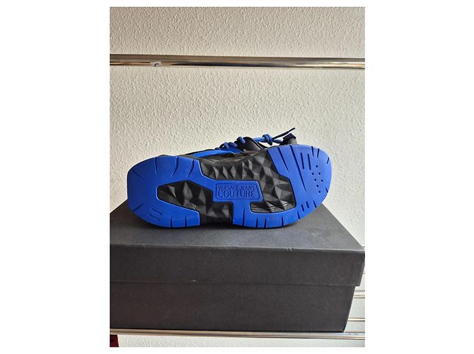Baskets Versace Jeans Couture Noir Bleu Coton - vue 5