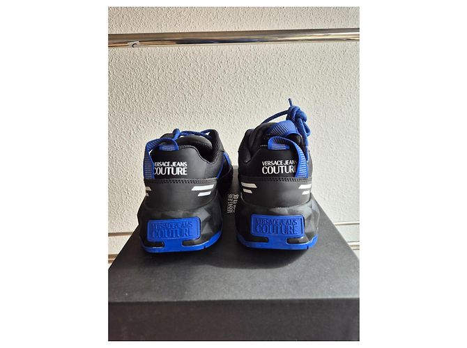 Baskets Versace Jeans Couture Noir Bleu Coton - vue 7