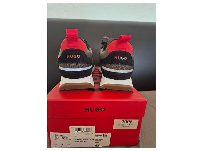Sneakers Hugo Boss Ice line in pelle nero kaki Cachi - vista 5