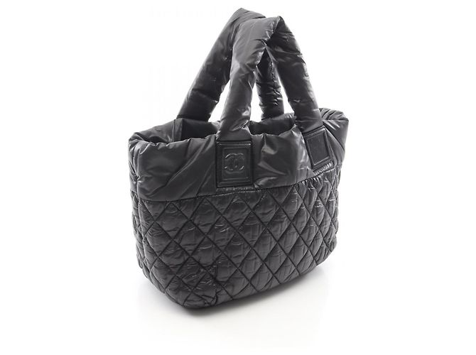 Borsa Tote Piccola Chanel Coco Cocoon Nero Bordò - vista 2
